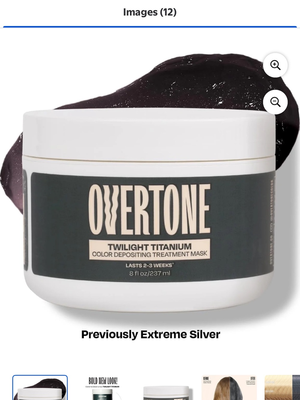 OVERTONE Twilight Titanium Color Depositing Treatment Mask  8oz  Sealed